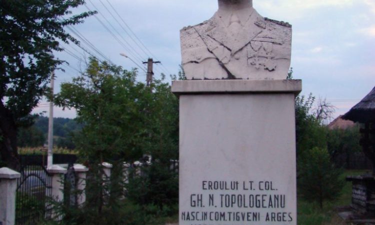 Bustul eroului lt.col.Gh.N.Topologeanu